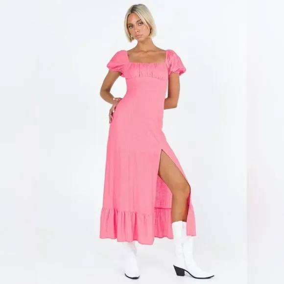 open lace back dress Amiya Maxi Dress Pink